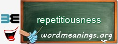 WordMeaning blackboard for repetitiousness